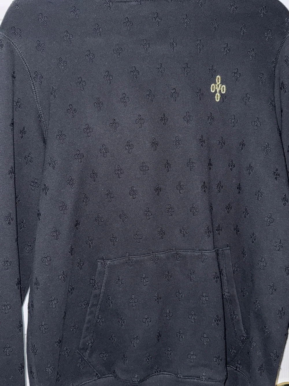 OVO October’s Very Own Black Monogram Hoodie